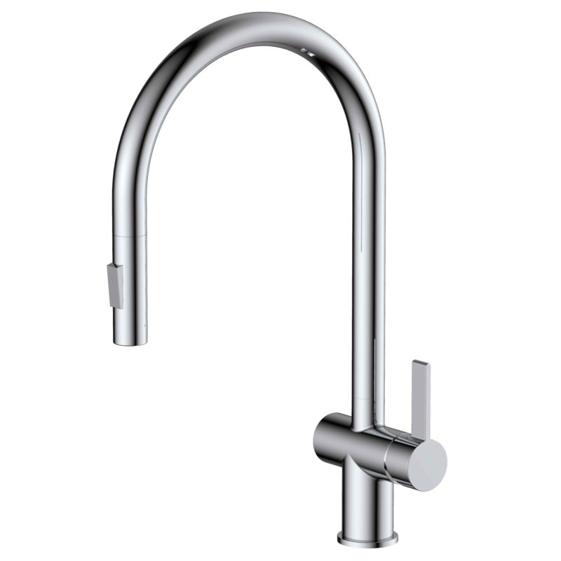 VOS Chrome Single Lever Pull Out Sink Mixer