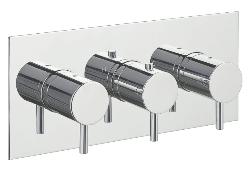 Florence Thermostatic Concealed  2 Outlet Shower Valve, Horizontal