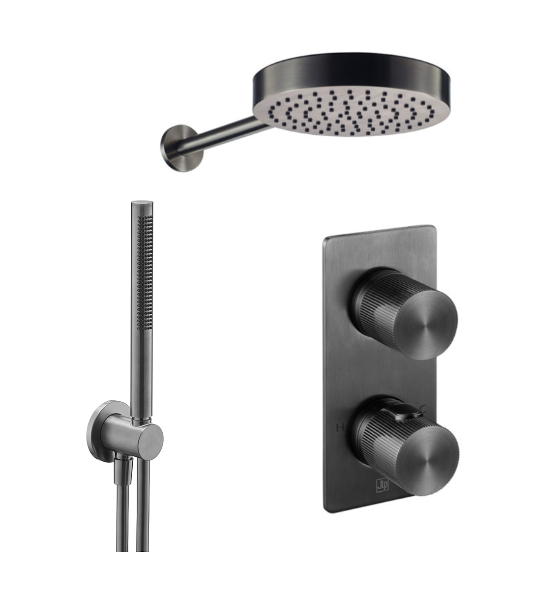 Evo Shower Combination 2 Outlet Brushed Black