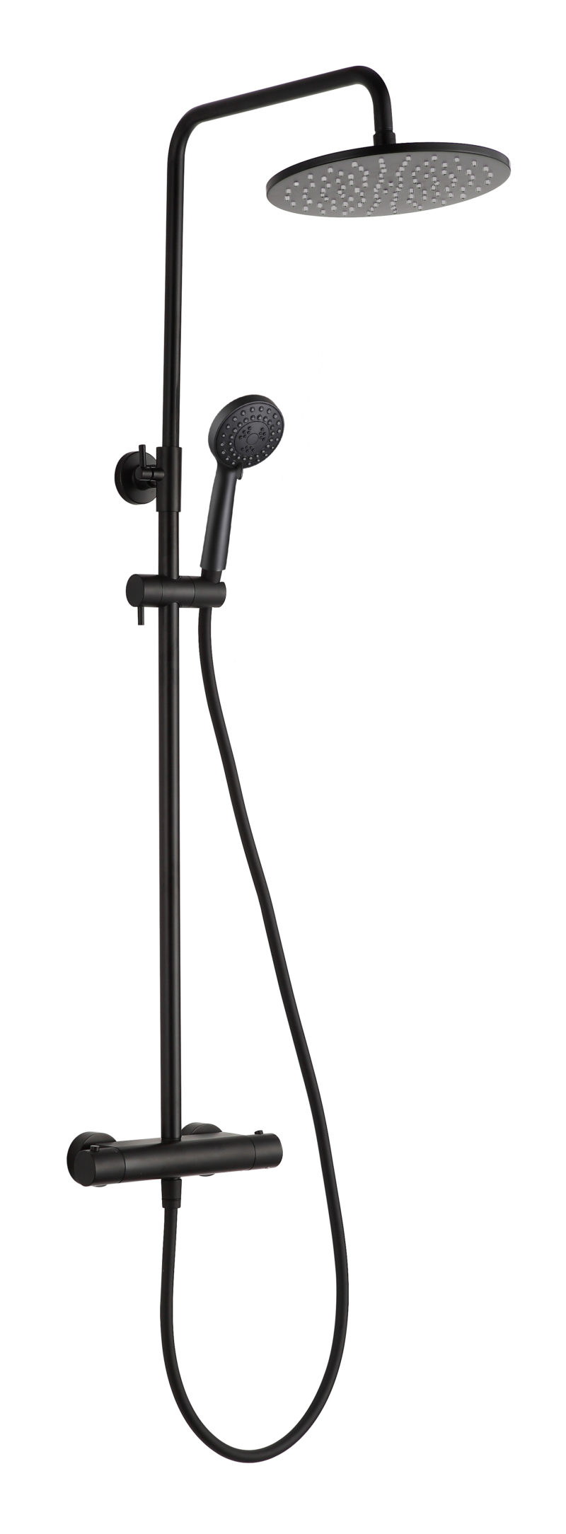 VOS Thermostatic Bar Valve with 2 Outlets, Adjustable Riser and Multifunction Shower Handle