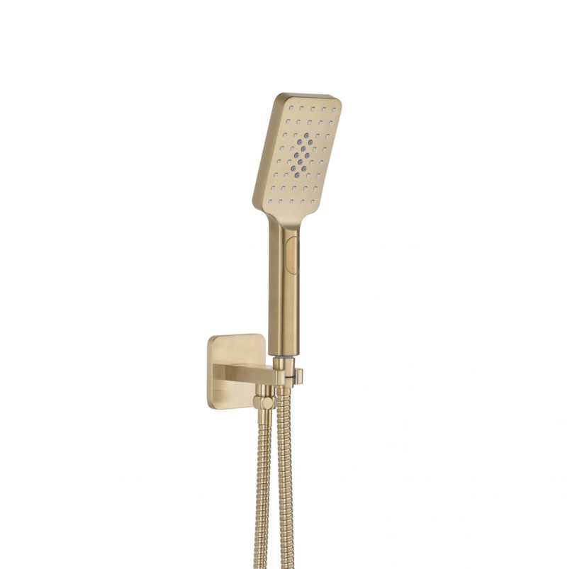 HIX Square Water Outlet with  Holder, Hose and Hand Shower