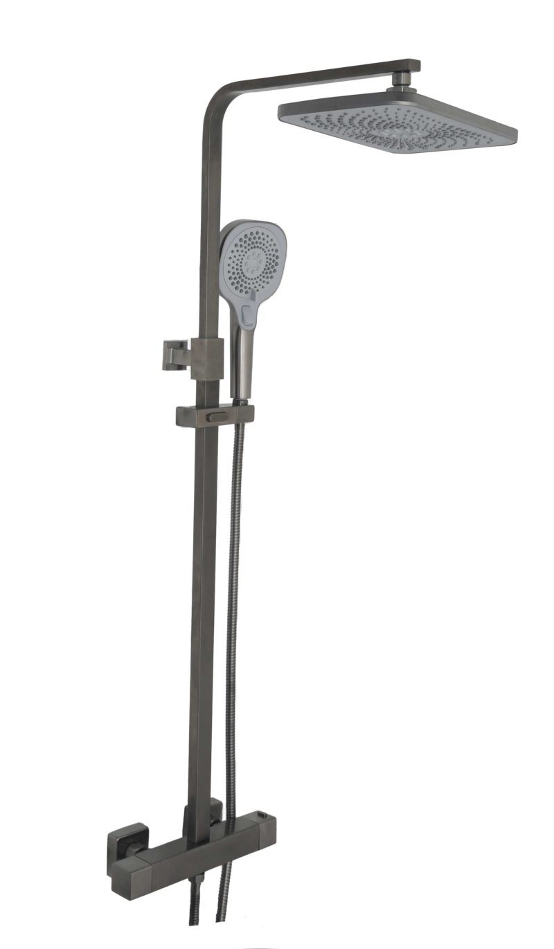 HIX Thermostatic bar valve with 2 outlets, and multifunction shower handle