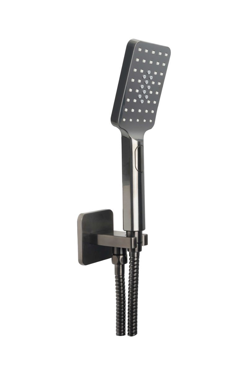 HIX Square Water Outlet with  Holder, Hose and Hand Shower