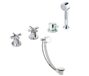 Solo 4 Hole Bath Shower Mixer with Bath Filler