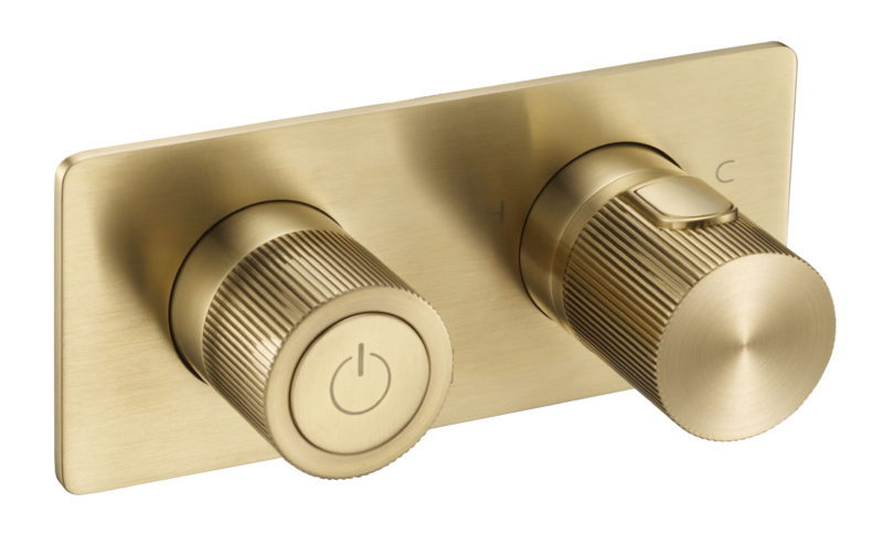 Thermostatic concealed push button 2 outlet shower valve