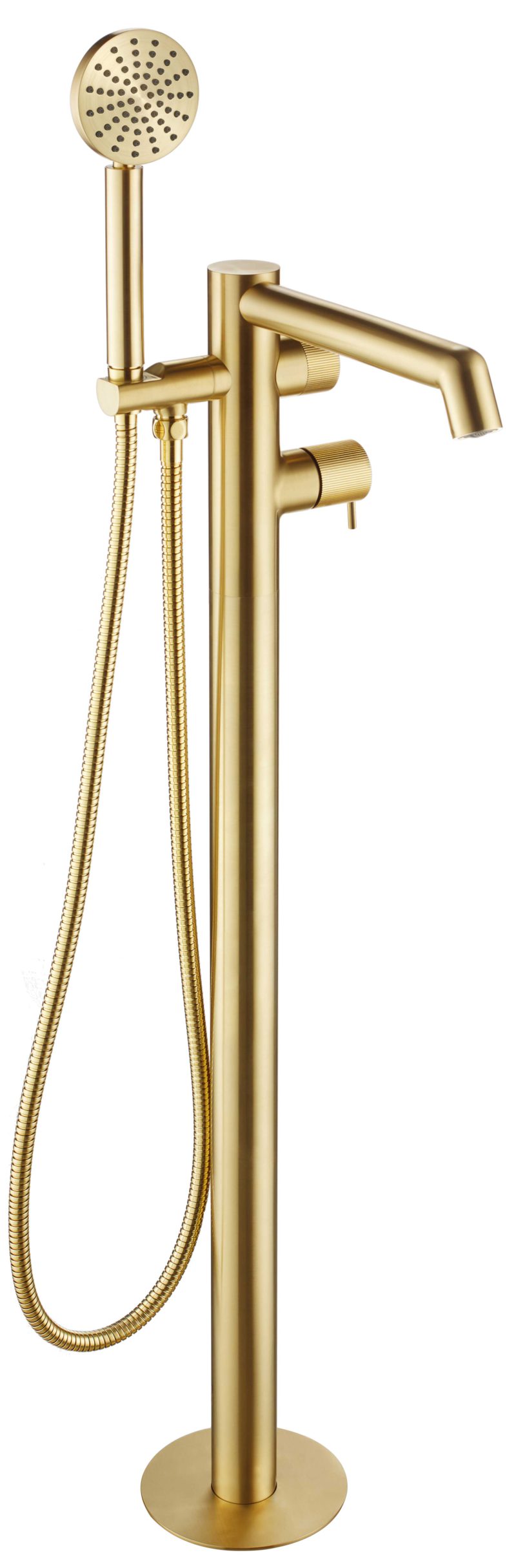 Floor standing bath shower mixer with lever and kit