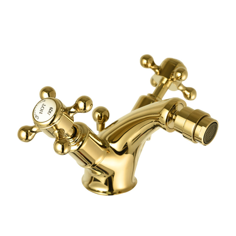 Grosvenor Cross Bidet mixer with pop up waste