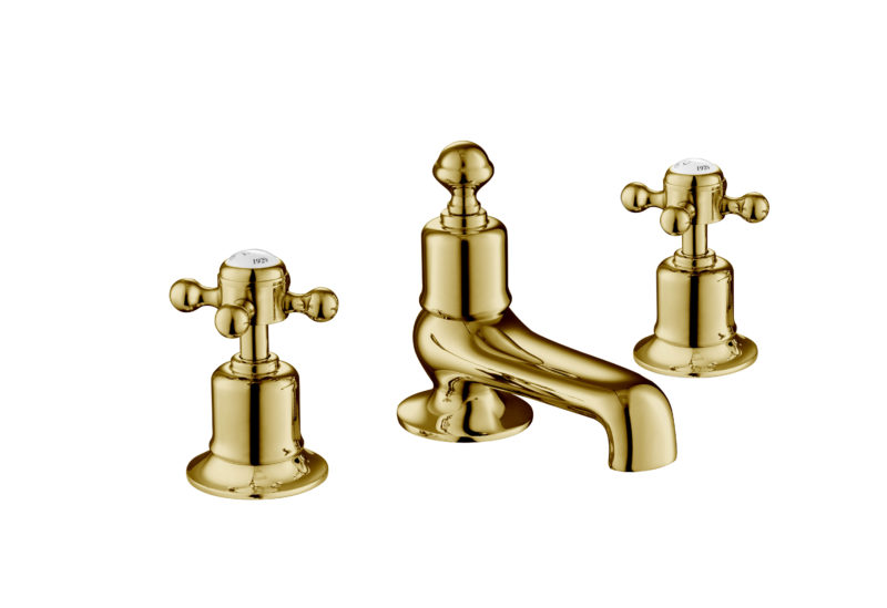 Grosvenor Cross 3 Hole Deck Mounted Bath Filler