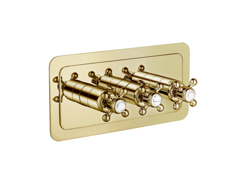 Grosvenor Cross Thermostatic 2 Outlet Shower Valve