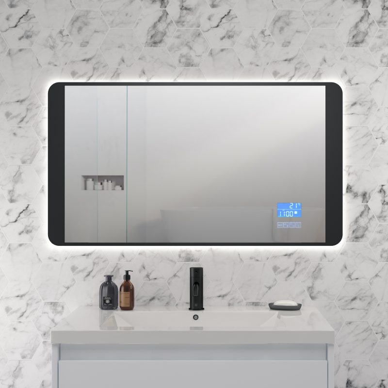 Digital Matt Black Mirror LED and Bluetooth - Image 5