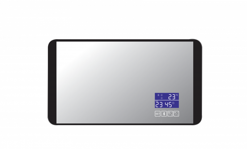 Digital Matt Black Mirror LED and Bluetooth - Image 2