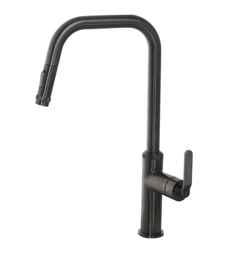 Decor Brushed Black Single Lever Pull Out Sink Mixer