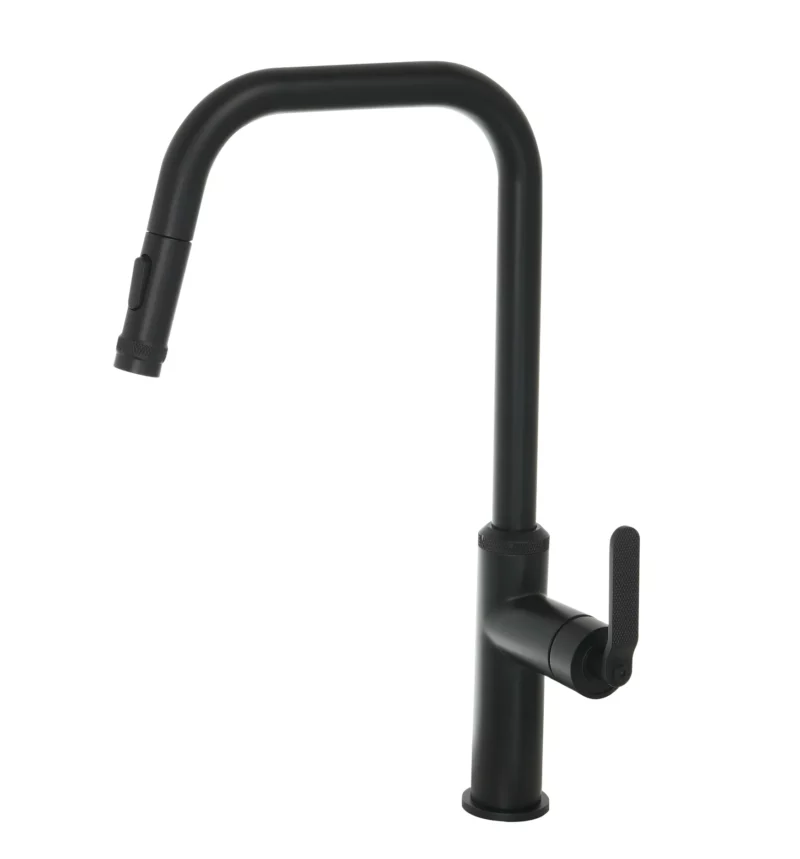 Decor Matt Black Single Lever Pull Out Sink Mixer