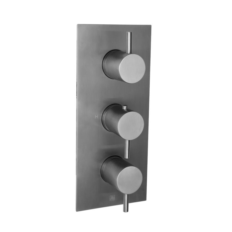 VOS Thermostatic Concealed 3 Outlet Shower Valve. Vertical - Image 2