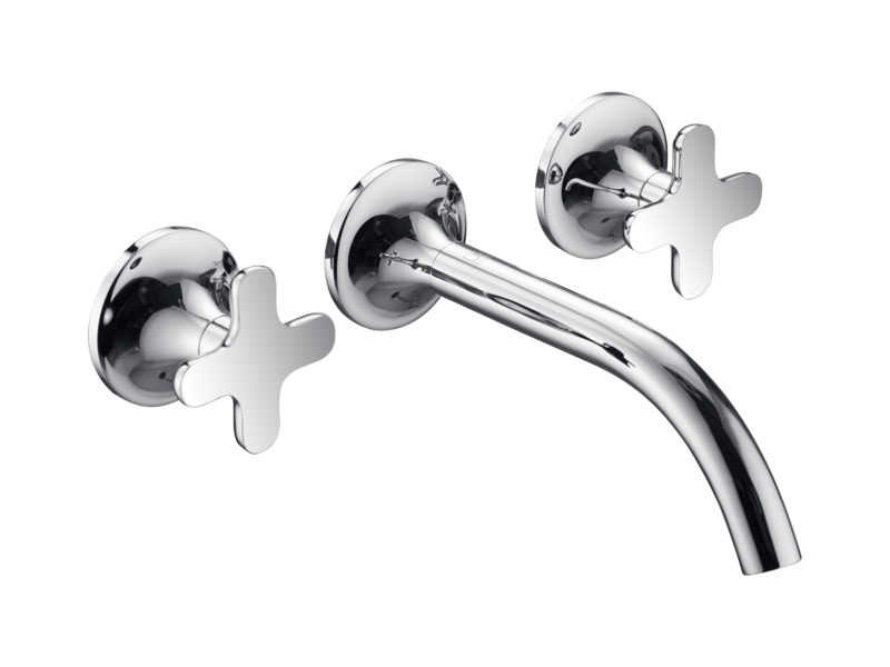 3 hole wall mounted  basin mixer (both handles included)
