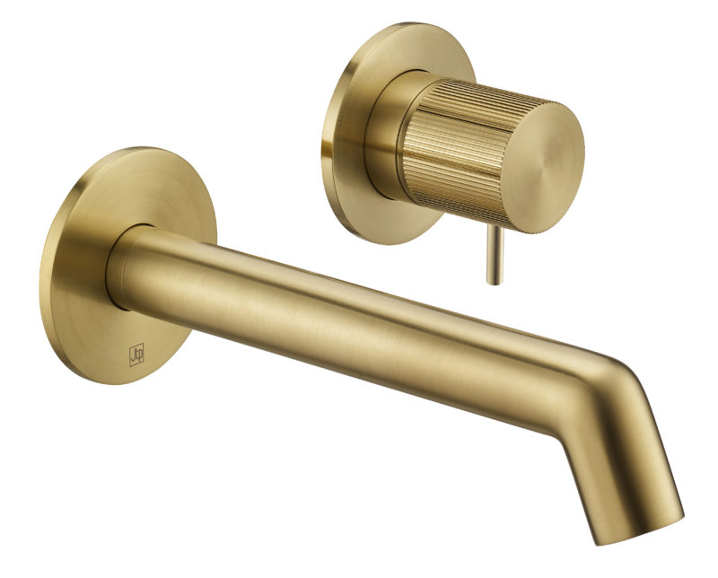 Wall mounted basin mixer with lever