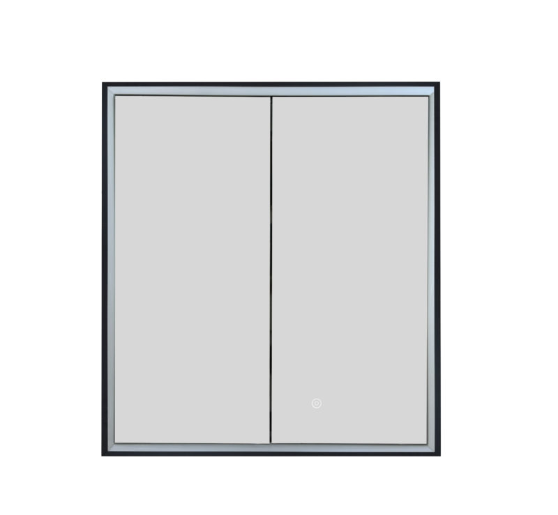 Luca Recessed Mirror Cabinet Matt Black