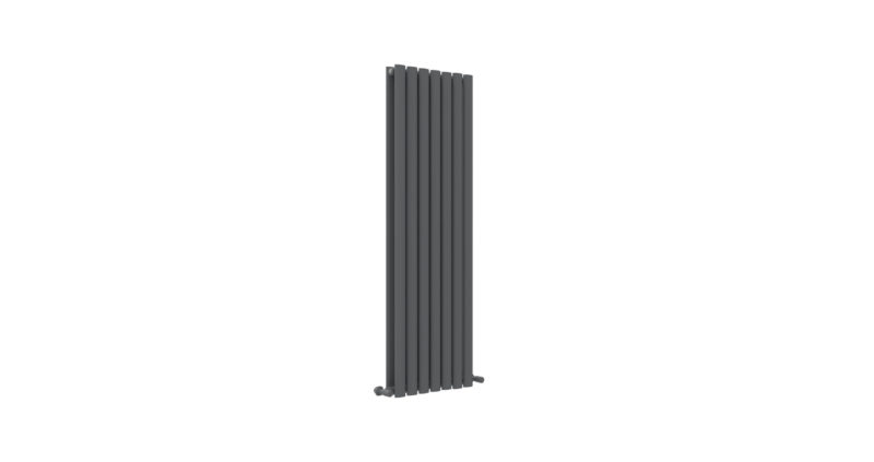 Primo Plus Radiator PRIMO ANTHRACITE OVAL DOUBLE ROOM RADIATOR VERTICAL 1600X420 - Just Taps