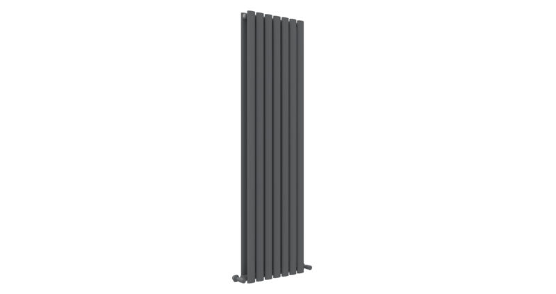 Primo Plus Radiator PRIMO ANTHRACITE OVAL DOUBLE ROOM RADIATOR VERTICAL 1800X420 - Just Taps