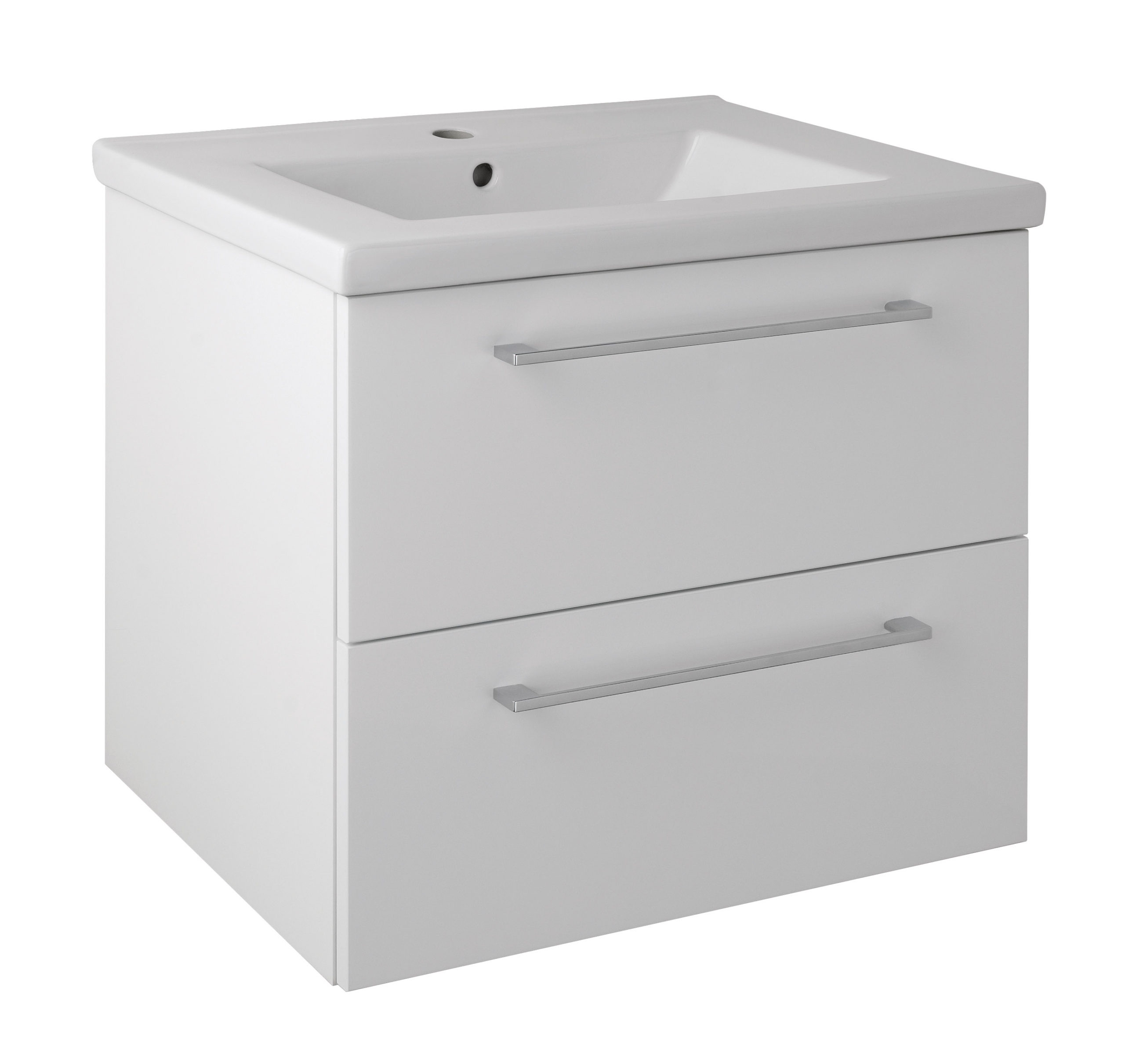 Pace 600 Wall Mounted Unit with Drawers and Basin - White - Just Taps