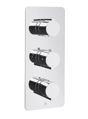 Curve Thermostatic Concealed 2 Outlet Shower Valve, Vertical