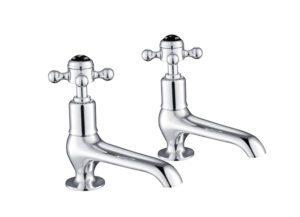 Grosvenor Black - Cross Long Nose Basin Taps