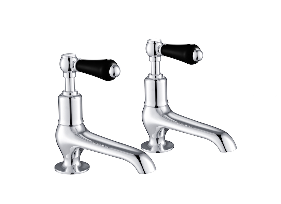 Grosvenor, Black Lever Long Nose Basin Taps