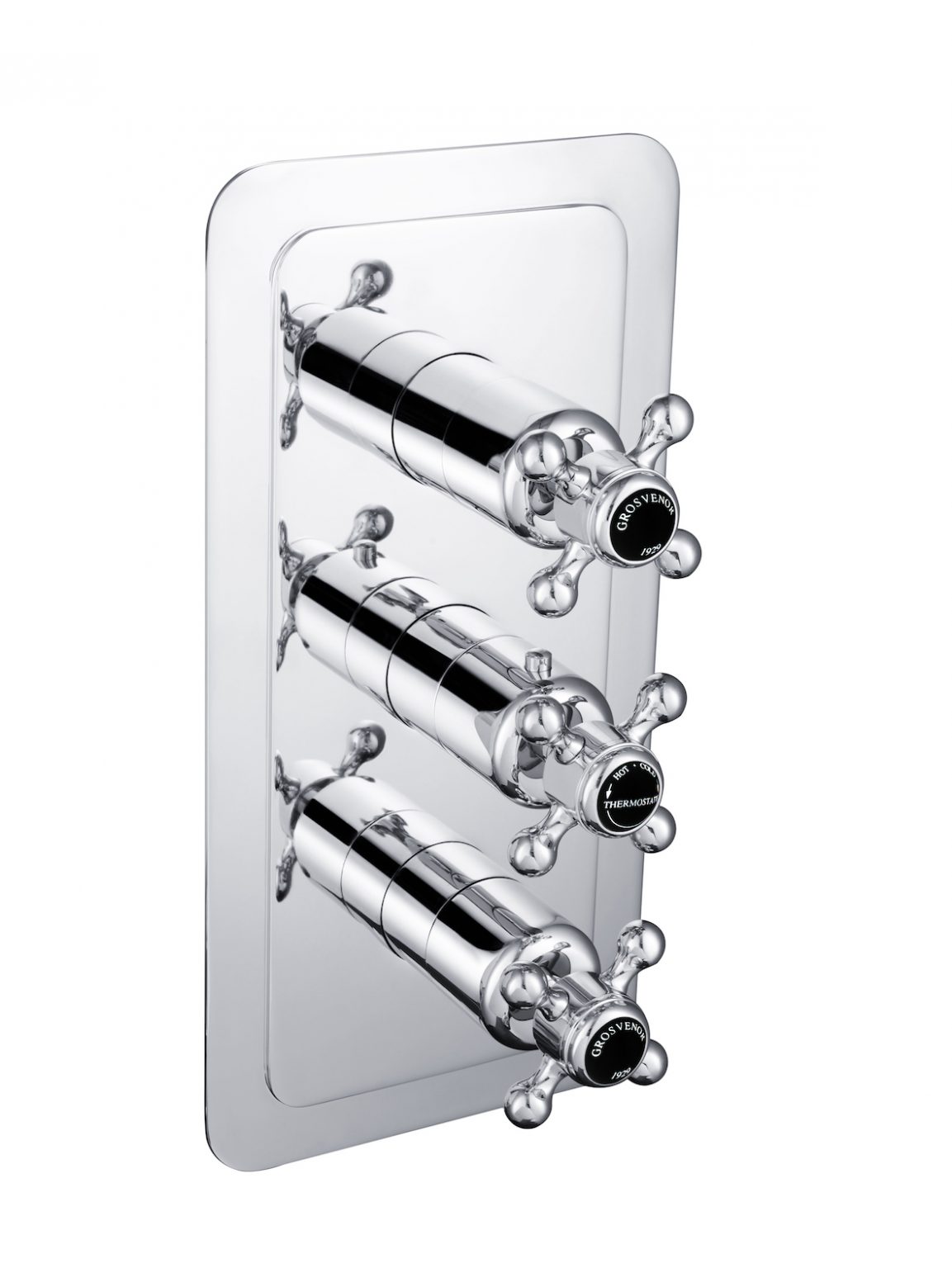 Grosvenor Black, Cross Thermostatic 2 Outlet Shower Valve
