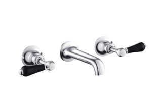 Grosvenor Black Lever 3 Hole Basin Mixer