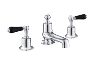 Grosvenor Black, Lever 3 Hole Deck Mounted Bath Filler