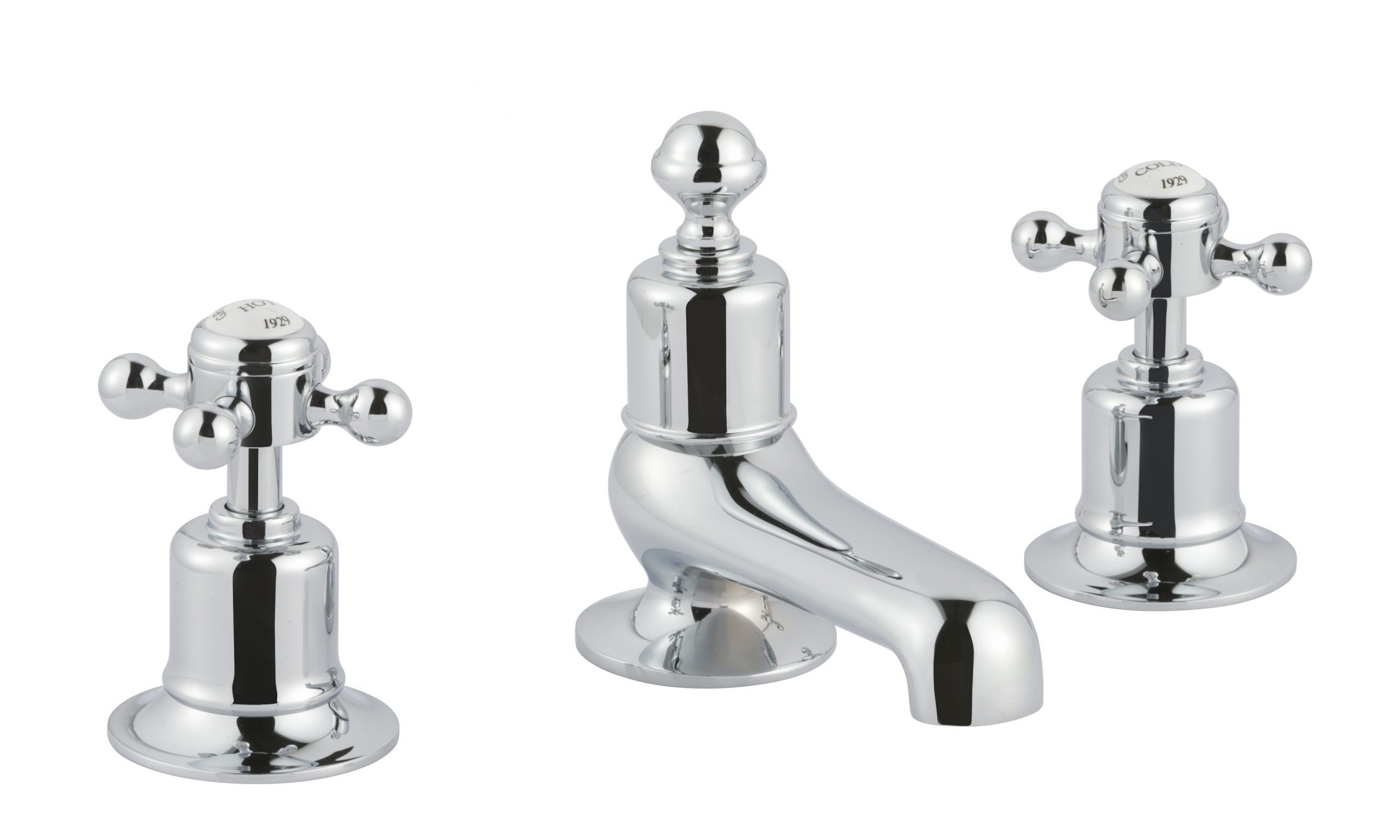 Grosvenor Cross 3 Hole Deck Mounted Bath Filler