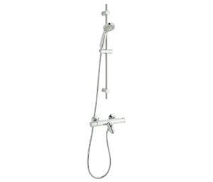 Shower Pole with Slider Rail and Bath Spout