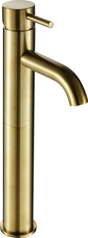 VOS brushed brass, single lever tall basin mixer LP 0.2