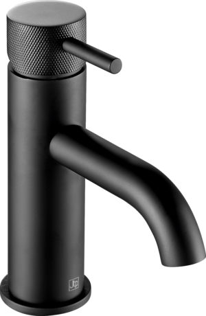 VOS matt black single lever basin mixer, designer handle. LP 0.2